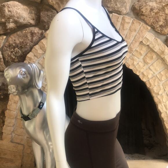 SHEIN Black Gray Cropped Tank Top Women's Size Medium - Picture 2 of 6